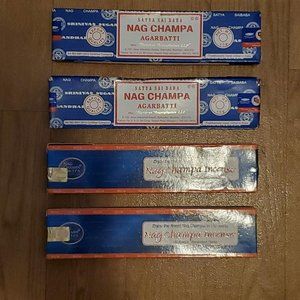 Four Boxes of Indian Incense Nag Champa Gold Agarbati Satya Sai Baba